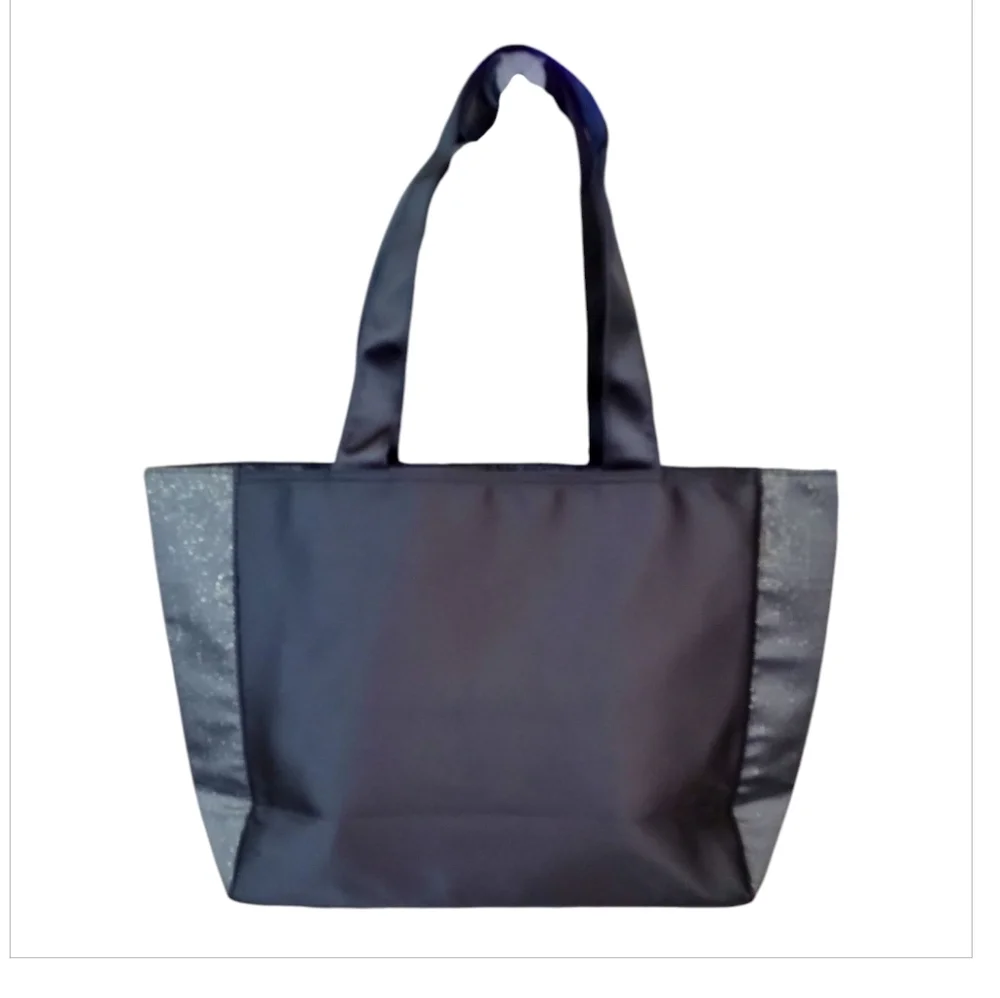 Large Coach Fragrance Black Satin & Gold Holiday Shimmer Tote Bag Shopper